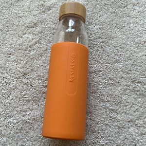 NESPRESSO Glass Tumbler Water Bottle Orange GUC
